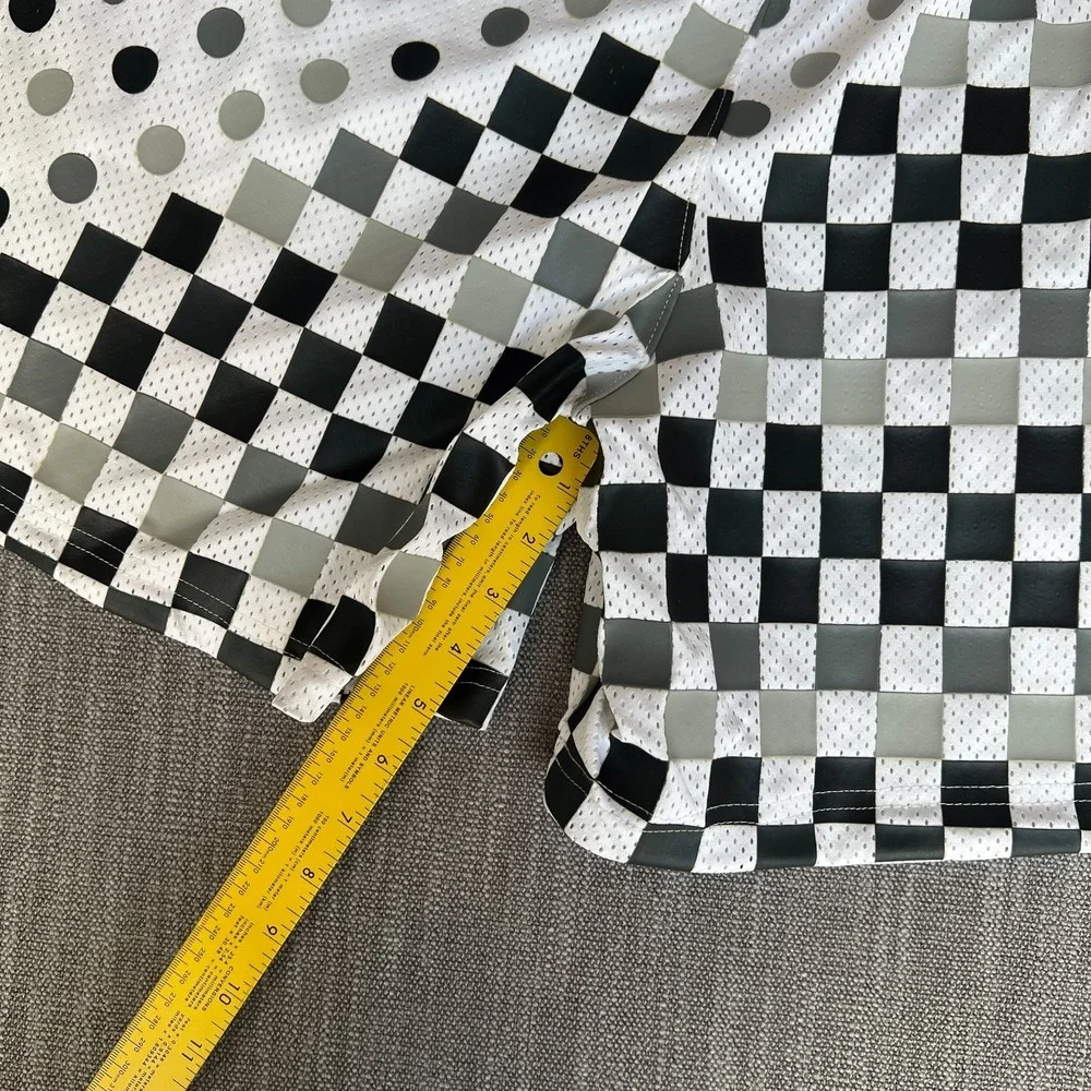 Jordan Legacy AJ3 Shorts Men Large White Black Check Polka Dot Mesh Standard Fit